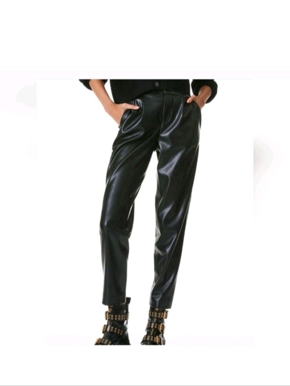 alice + olivia esta pleated leather pants Size 4 - Picture 7 of 11